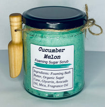 Load image into Gallery viewer, Cucumber Melon Foaming Sugar Scrub 9 oz
