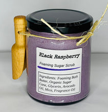 Load image into Gallery viewer, Black Raspberry Foaming Sugar Scrub 9oz
