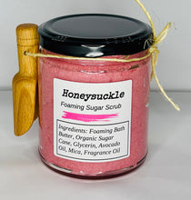 Load image into Gallery viewer, Honeysuckle Foaming 9oz Sugar Scrub
